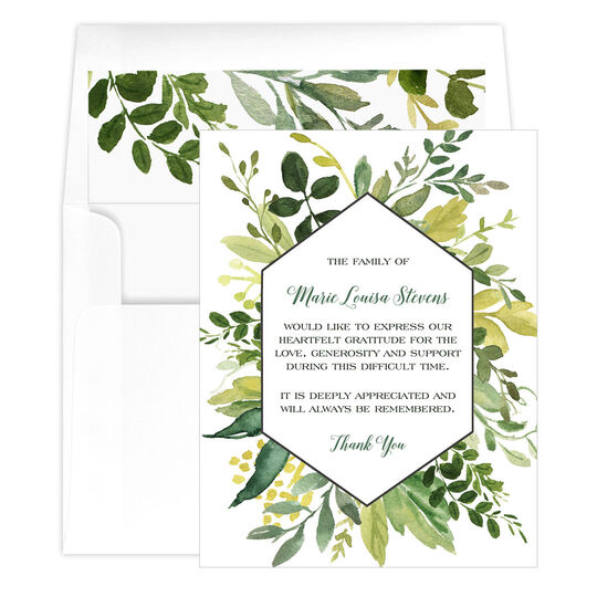 Vines Framed Folded Sympathy Cards
